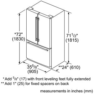 Thermador 36 in. 20.8 cu. ft. Smart Counter Depth French Door Refrigerator with Internal Water Dispenser and Professional handles Stainless Steel, , hires