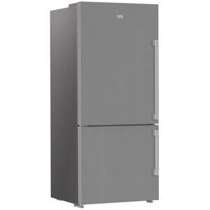 Beko 30 in. 16.1 cu. ft. Smart Counter Depth Bottom Freezer Refrigerator with Ice Maker, Left Hinged - Fingerprint Resistant Stainless Steel, , hires