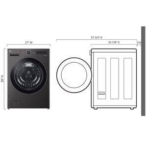 LG 27 in. 5.0 cu. ft. Front Loading Smart Washer with 25 Wash Programs, 19 Wash Options, Sanitize Cycle, Steam Wash & Self Clean - Black Steel, , hires