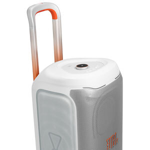 JBL PartyBox 330 Portable Party Speaker with JBL Legendary Sound, Futuristic Lighting, A Lelescopic Handle and Wide Wheels - White, , hires