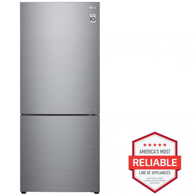 LG 28 in. 14.7 cu. ft. Counter Depth Bottom Freezer Refrigerator - Platinum Silver, , hires