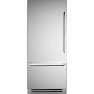 Bertazzoni Professional Series 36 in. Built-In 17.7 cu. ft. Counter Depth Bottom Freezer Refrigerator - Stainless Steel, Stainless Steel, hires