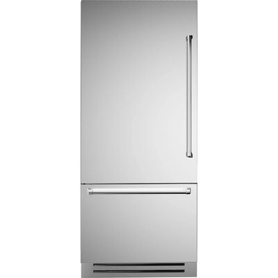Bertazzoni Professional Series 36 in. Built-In 17.7 cu. ft. Counter Depth Bottom Freezer Refrigerator - Stainless Steel | REF36PIXL