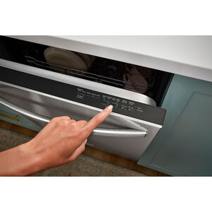 Whirlpool 24 in. Top Control Dishwasher with 51 dBa Sound Level & 3rd-Rack - Fingerprint Resistant Stainless, , hires