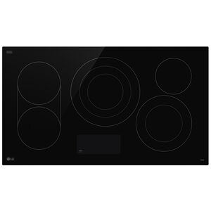 LG 36 in. 5-Burner Smart Electric Cooktop with UltraHeat, Simmer Burner & Power Burner - Black, , hires