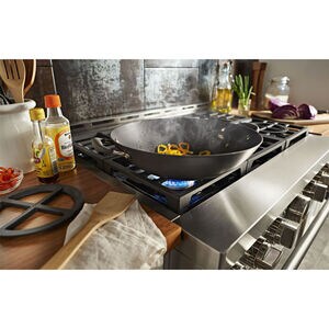 KitchenAid 36 in. 5.1 cu. ft. Smart True European Convection Gas Range with 6 Sealed Burners - Misty Blue, Misty Blue, hires