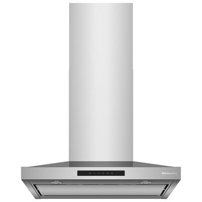 KitchenAid 30 in. Convertible Chimney Style Range Hood with 400 CFM, 4 Fan Speeds & 2 LED Lights - Stainless Steel | KVWC730SSS