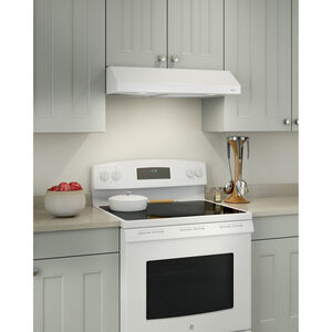 Broan Glacier BCSD1 Series 24 in. Standard Style Range Hood with 2 Speed Settings, 300 CFM, Convertible Venting & 2 Halogen Lights - White, , hires