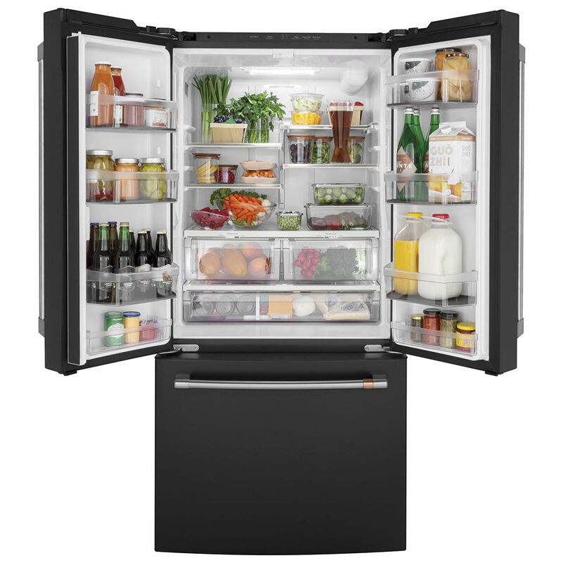 Cafe 33 in. 18.6 cu. ft. Counter Depth French Door Refrigerator with Internal Water Dispenser - Matte Black, Matte Black, hires