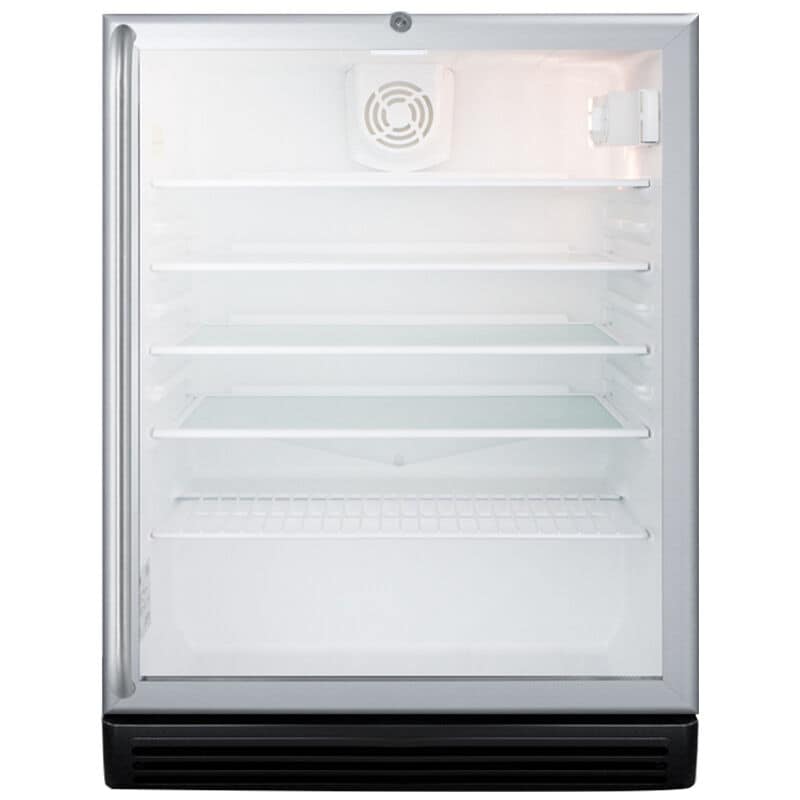 Summit 15 in. Built-in 5.5 cu. ft. Compact Beverage Center with Adjustable Shelves & Knob(s) Control - Stainless Steel, , hires
