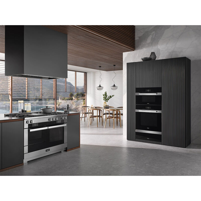 Miele 48 in. 5.0 cu. ft. Smart Convection Double Oven Freestanding Dual Fuel Range with 6 Sealed Burners & Griddle - Clean Touch Steel, , hires