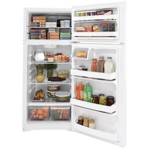 GE 28 in. 17.5 cu. ft. Top Freezer Refrigerator - White, White, hires