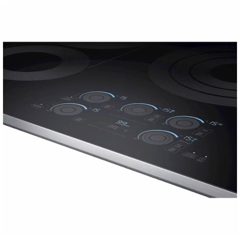 Samsung 36 in. 5-Burner Smart Electric Cooktop with Simmer Burner & Power Burner - Stainless Steel, Stainless Steel, hires