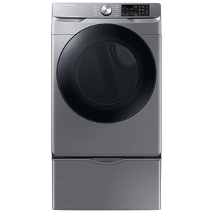 Samsung 27 in. 7.5 cu. ft. Smart Stackable Front Load Electric Dryer with Sanitize Cycle & Sensor Dry - Platinum, Platinum, hires