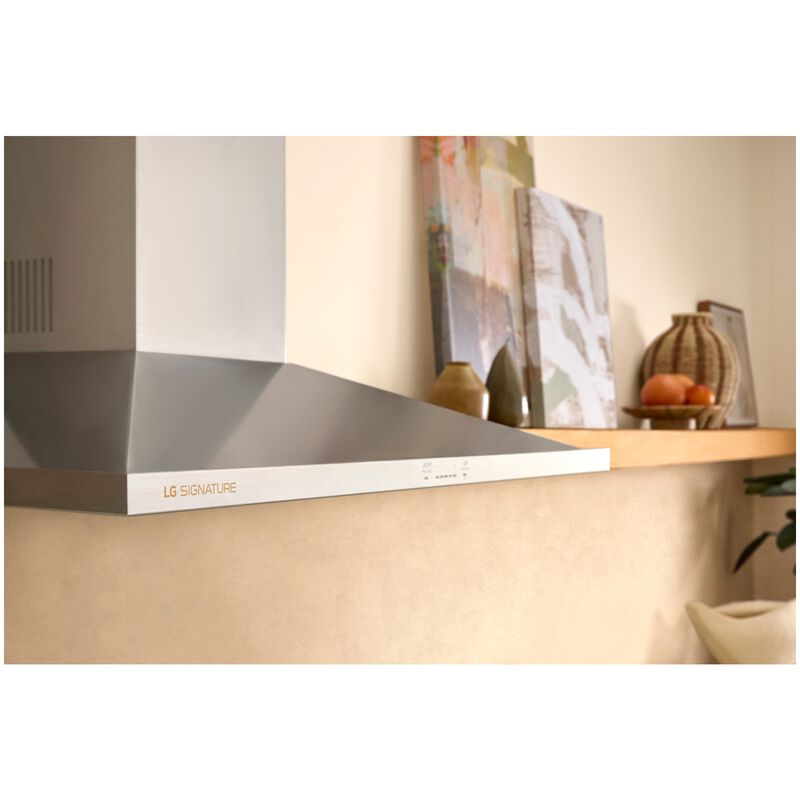 LG SIGNATURE 30 in. Smart Ducted Chimney Style Range Hood with 600 CFM, 5 Fan Speeds & 2 LED Lights - Stainless Steel, , hires