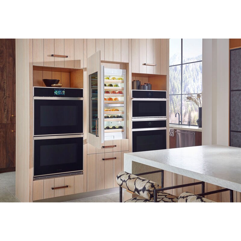 Monogram Minimalist Series 30 in. 10 cu. ft. Smart Top Control SpeedElectric Double Wall Oven with True European Convection - Stainless Steel, , hires