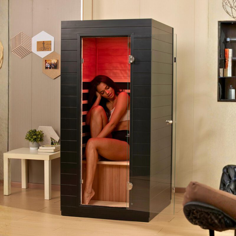 EZLife Solo 1 - Person Low EMF Infrared Sauna w/Red Light, , hires
