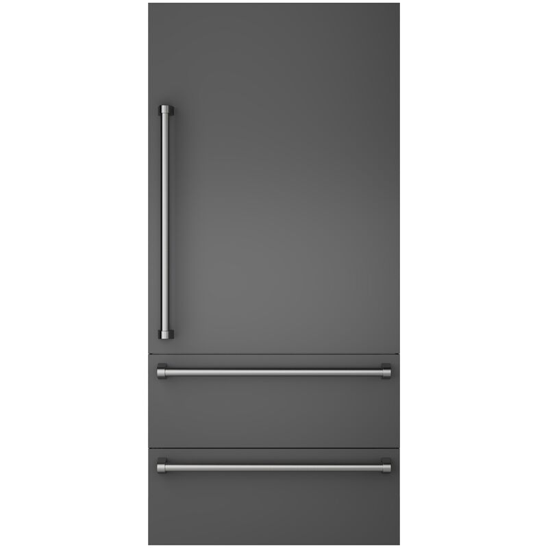 Viking 36 in. Integrated Bottom-Freezer Right Hinge Door Panel Kit with Handle - Damascus Gray, , hires