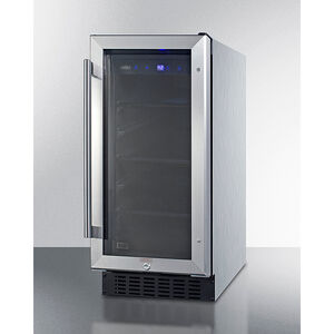Summit 15 in. 2.3 cu. ft Built-In/Freestanding Beverage Center with Adjustable Shelves & Digital Control - Stainless Steel, , hires