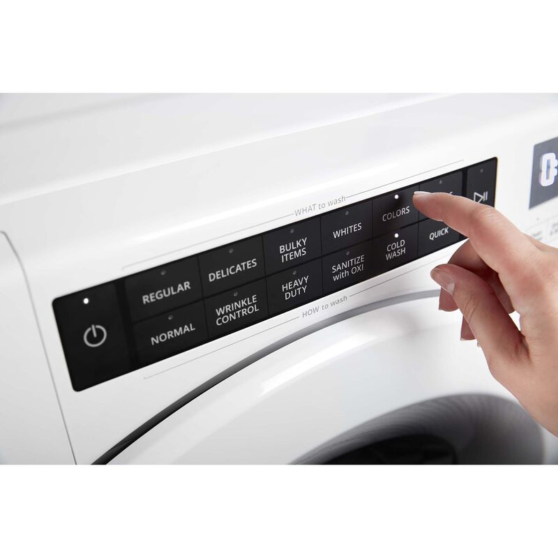 Whirlpool 27 in. 4.3 cu. ft. Closet-Depth Stackable Front Load Washer with  Sanitize with Oxi - White