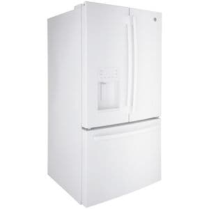 GE 36 in. 25.6 cu. ft. French Door Refrigerator with Ice & Water Dispenser - White, White, hires