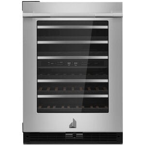 JennAir Rise 24 in. Undercounter Wine Cooler with Wood Racks, Dual Temperature Zones & 45 Bottle Capacity - Stainless Steel, , hires