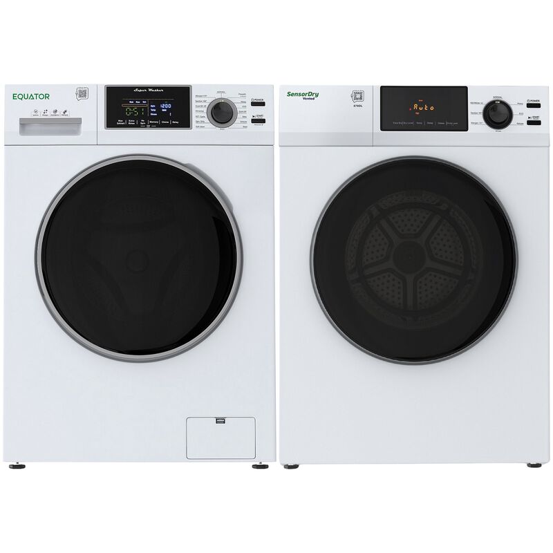 Equator Advanced 24 in. 2.47 cu. ft. Electric Front Load Laundry Center with Sensor Dry, Pet & Sanitize Cycle - White, , hires