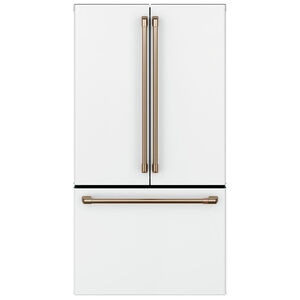 Cafe 36 in. 23.1 cu. ft. Smart Counter Depth French Door Refrigerator with Internal Water Dispenser - Matte White, Matte White, hires