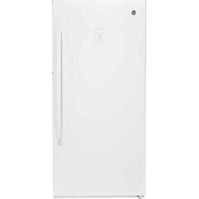 GE 28" 14.1 Cu. Ft. Upright Freezer with Digital Control - White | FUF14SMRWW