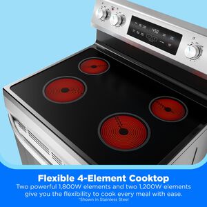 Midea 30 in. 6.3 cu. ft. Electric Range with Radiant Burners - Black, Black, hires