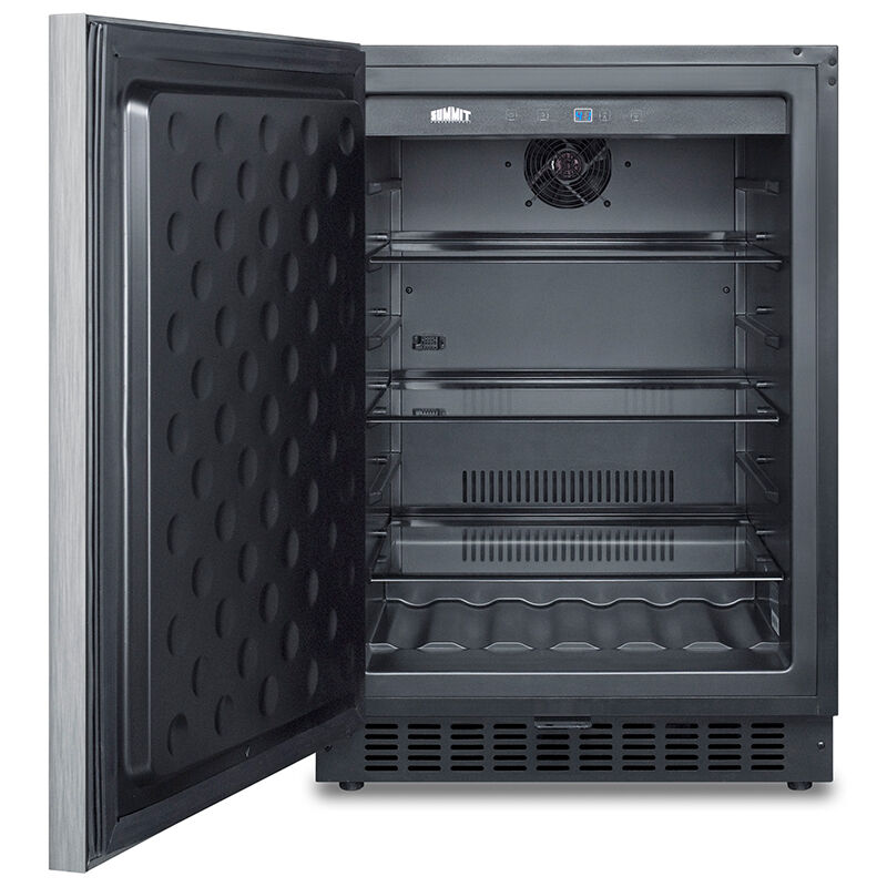 Summit 24 in. 4.6 cu. ft. Left-Hinged Undercounter Refrigerator with Towel Bar Handles - Stainless Steel with Black Cabinet, , hires