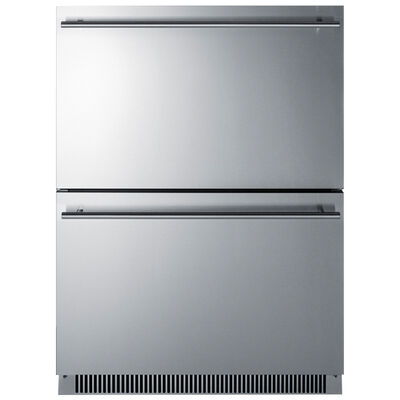 Summit 24 in. 3.5 cu. ft. Drawer Compact Freezer with Digital Control - Stainless Steel/Panel Ready | ADFD2D24