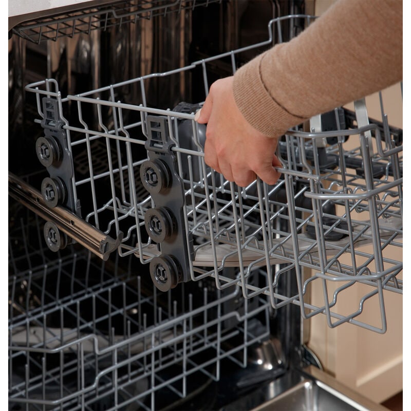 GE 24 in. Top Control Flush-Mount Dishwasher with 47 dBa Sound Level, 3rd-Rack & Dry Boost - Fingerprint Resistant Stainless, Fingerprint Resistant Stainless, hires