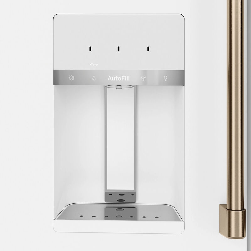 Cafe 36 in. 22.3 cu. ft. Smart Counter Depth 4-Door French Door Refrigerator with Ice & Water Dispenser - Matte White, Matte White, hires