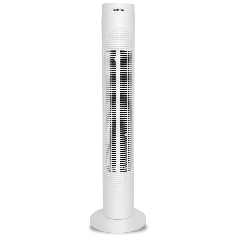 CoolVia 32 in. Oscillating Tower Fan with 3 Speed Settings - White, , hires