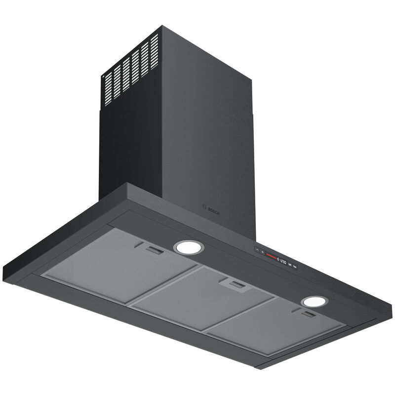 Bosch 800 Series 36 in. Convertible Chimney Style Range Hood with 600 CFM, 4 Fan Speeds & 2 Halogen Lights - Black Stainless Steel, , hires