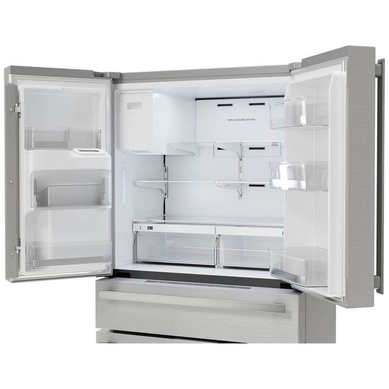 Sharp 36 in. 21.6 cu. ft. Counter Depth 4-Door French Door Refrigerator with Ice & Water Dispenser - Stainless Steel, , hires