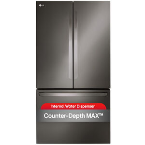 LG 36 in. 26.5 cu. ft. Smart Counter Depth French Door Refrigerator with Internal Water Dispenser - Black Stainless Steel, Black Stainless Steel, hires