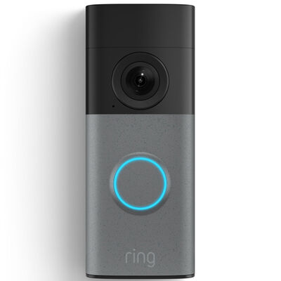 Ring - Wired Doorbell (newest model) Retinal 2K with wide-angle video, up to 6x Enhanced Zoom, and Two-Way Talk - Speckled Grey | B0FJJ66YZ1