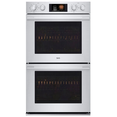 SKS 30 in. 9.4 cu. ft. Smart Top Control SteamElectric Double Wall Oven with True European Convection - Stainless Steel | SKSDV3002S