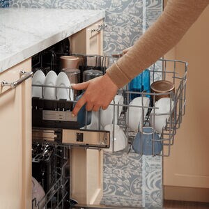 GE 24 in. Top Control Flush-Mount Dishwasher with 45 dBa Sound Level, 3rd-Rack & Dry Boost - Slate, Slate, hires