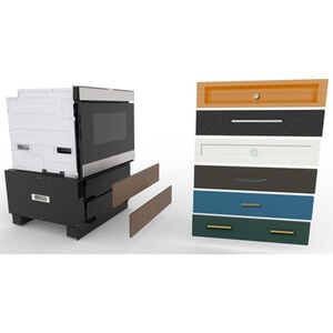 Sharp 24 in. Under the Counter Convection Microwave Drawer Pedestal - Stainless Steel, , hires