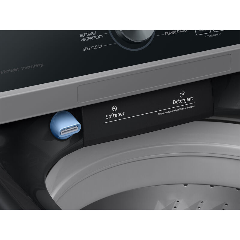 Samsung 27 in. 4.6 cu. ft. Smart Top Load Washer with ActiveWave Agitator & Active WaterJet - Brushed Black, Brushed Black, hires