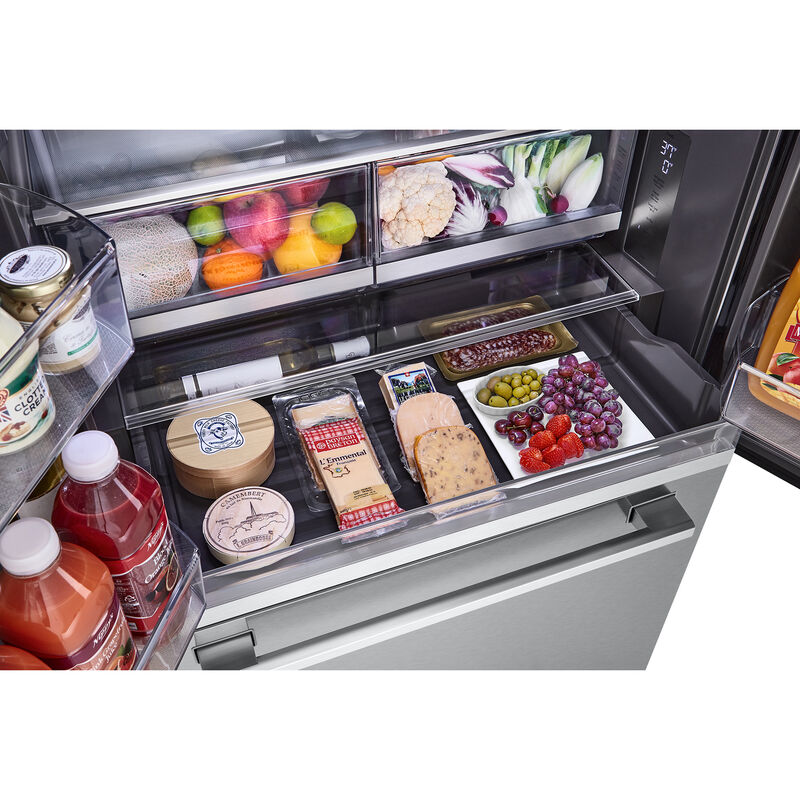 LG Studio 36 in. 26.5 cu. ft. Smart Counter Depth French Door Refrigerator with Internal Water Dispenser - PrintProof Stainless Steel, PrintProof Stainless Steel, hires