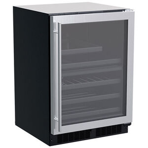 Marvel 24 in. Built-In 5.0 cu. ft. Compact Beverage Center with Removable Shelves & Digital Control - Stainless Steel, , hires