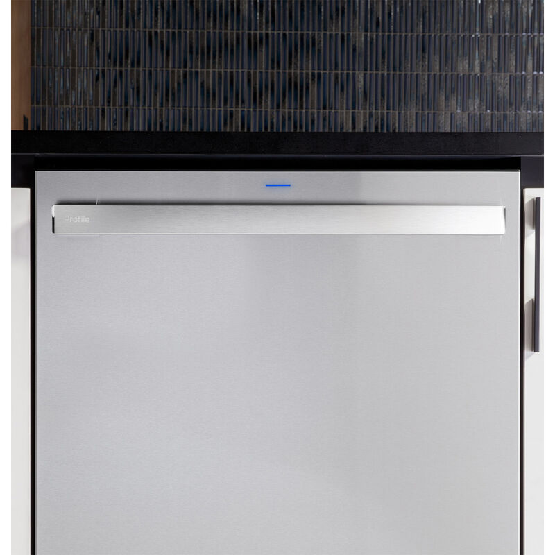 GE Profile 24 in. Top Control Smart Dishwasher with 44 dBa Sound Level, 3rd-Rack & Dry Boost - Fingerprint Resistant Stainless, , hires