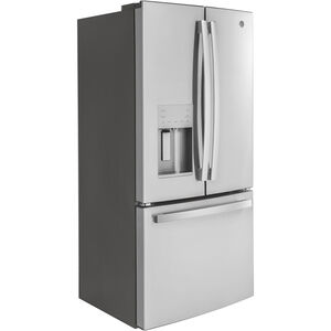 GE 33 in. 17.5 cu. ft. Counter Depth French Door Refrigerator with Ice & Water Dispenser - Fingerprint Resistant Stainless, Fingerprint Resistant Stainless, hires
