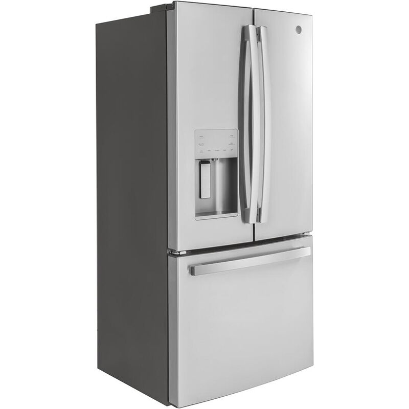 GE 33 in. 17.5 cu. ft. Counter Depth French Door Refrigerator with Ice & Water Dispenser - Fingerprint Resistant Stainless, Fingerprint Resistant Stainless, hires