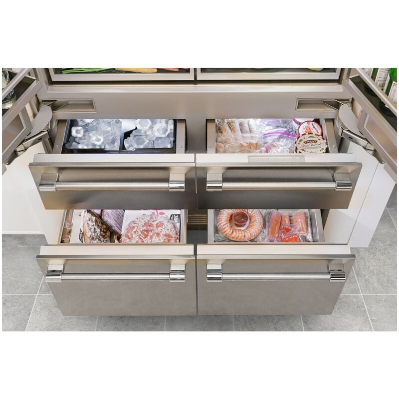 Thermador Freedom Collection 48 in. 26.8 cu. ft. Built-In Smart Counter Depth 6-Door French Door Refrigerator with Internal Water Dispenser - Stainless Steel, , hires