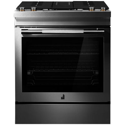 JennAir 30 in. 6.2 cu. ft. Air Fry Convection Oven Slide-In Dual Fuel Range with 4 Sealed Burners - Stainless Steel | JDS1750ML